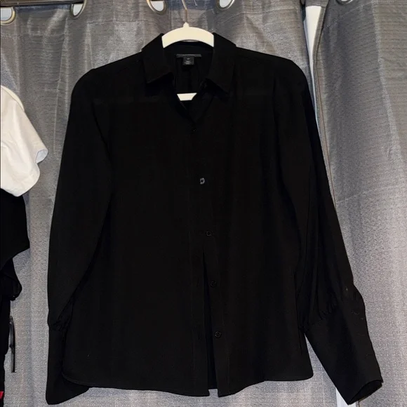 Halogen Black Button-Up Blouse - Picture 1 of 3
